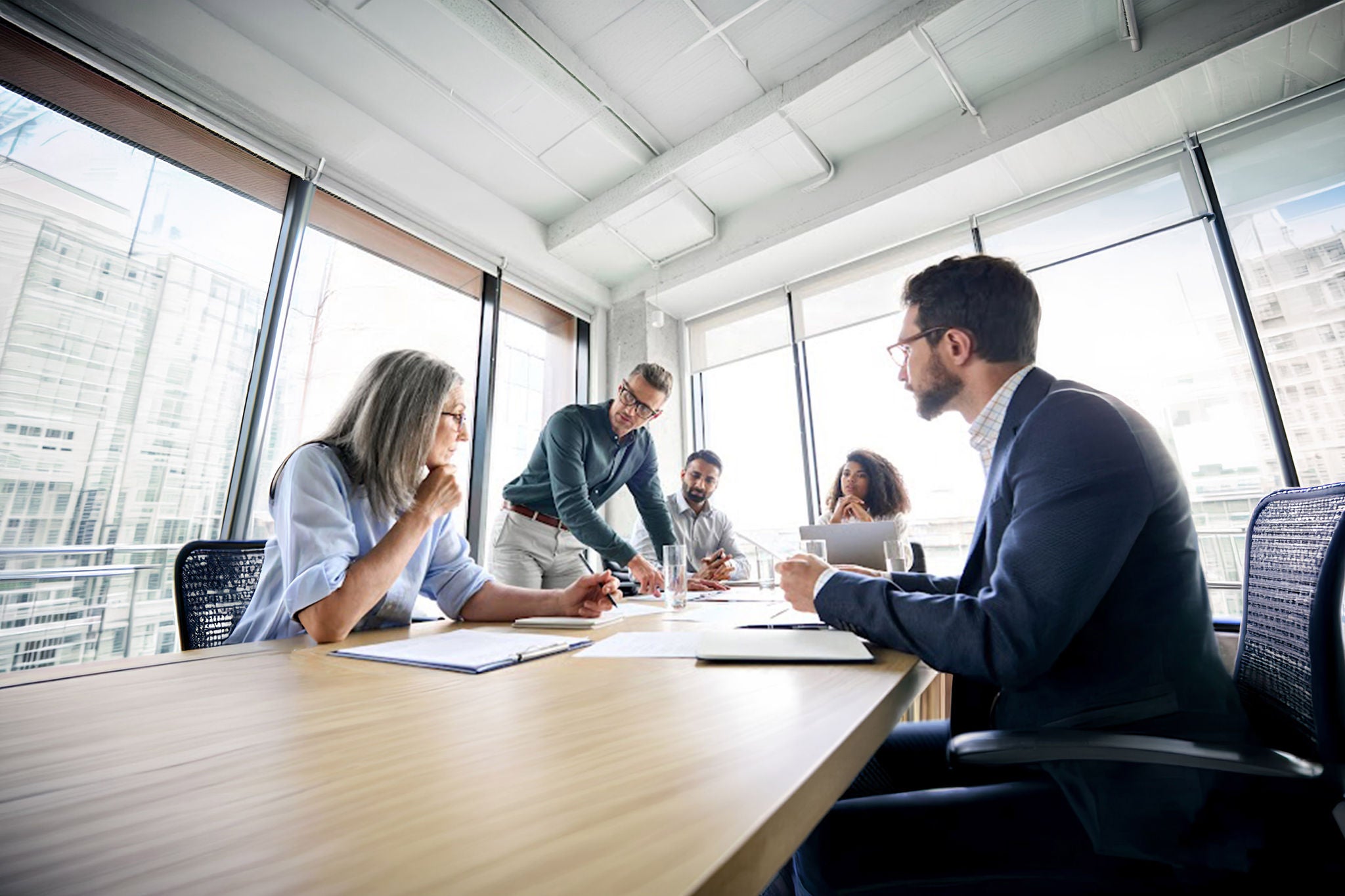 International business meeting in a boardroom